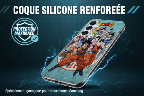 Coque antichocs renforcée Famille de Sangoku pour smartphones Samsung