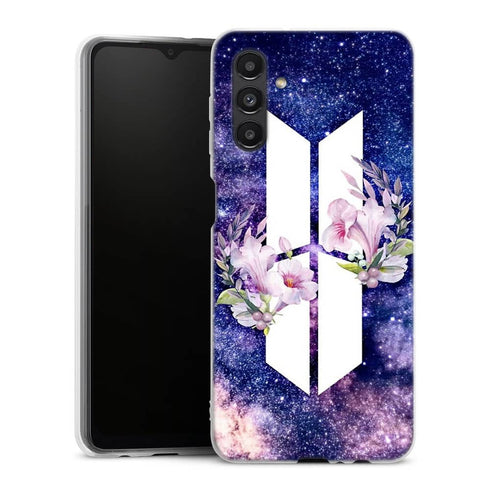 Coque Samsung Galaxy A04S BTS Army galaxy fleurs