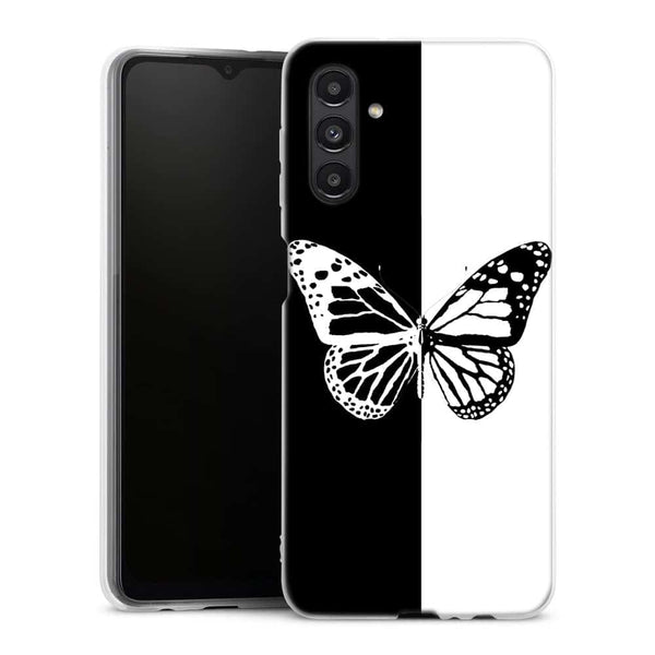 Coque Samsung Galaxy A04S Butterfly Noir et Blanc