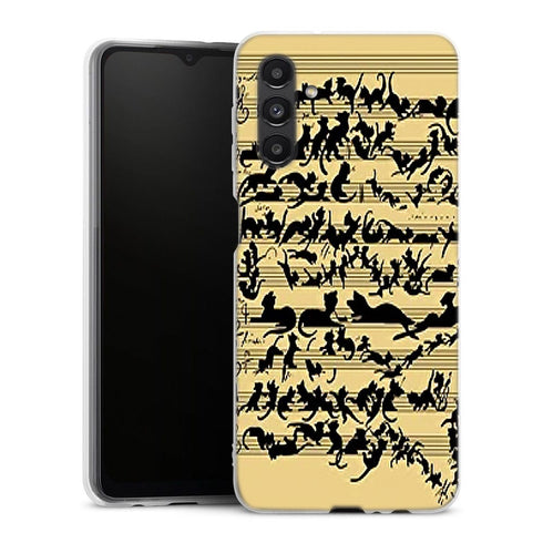 Coque Samsung Galaxy A04S Clef musicale pour chat