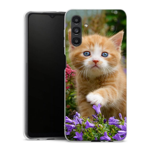 Coque Samsung Galaxy A04S Flowery Garden Lovely and enchanting cat