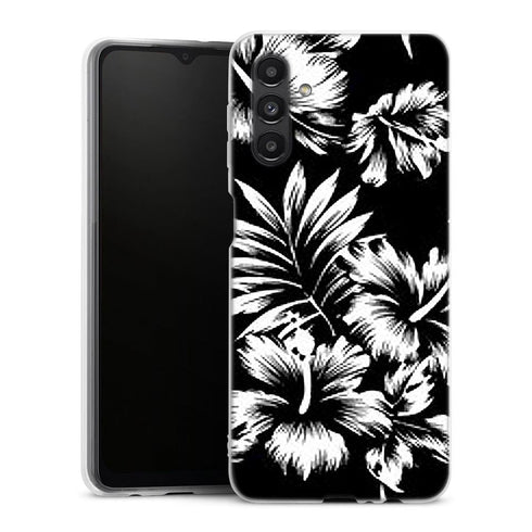 Coque pour Samsung Galaxy A04S Fleurs Sauvages Noires