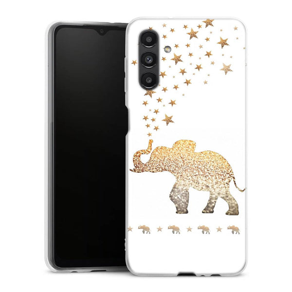 Coque Samsung Galaxy A04S Gatsby gold glitter elephant