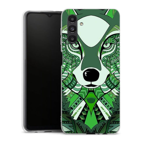 Coque Samsung Galaxy A04S Loup Vert Azteque