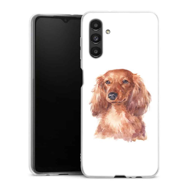 Coque Samsung Galaxy A04S Mon Teckel en Portrait