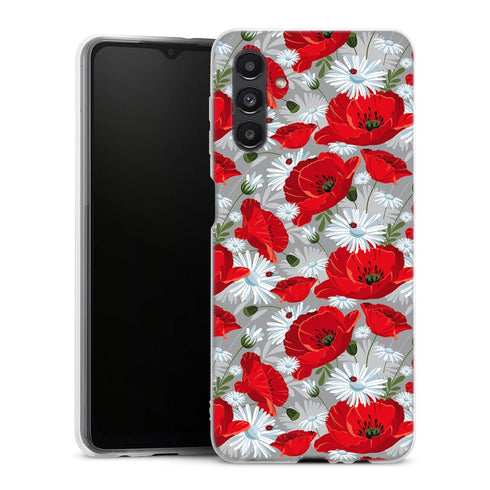 Coque Samsung Galaxy A04S Motif de fleur rouge