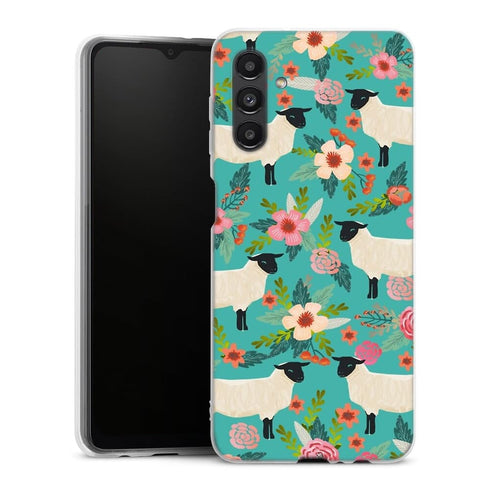 Coque Samsung Galaxy A04S Motif Floral de sanctuaire de ferme de moutons