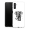 Coque Samsung Galaxy A04S Noir dessin Blanc Elephant
