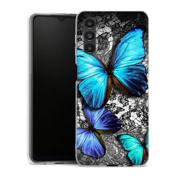 Coque Samsung Galaxy A04S Papillon Turquoise