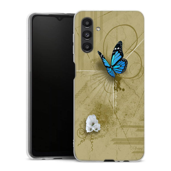 Coque Samsung Galaxy A04S Papillon Bleu