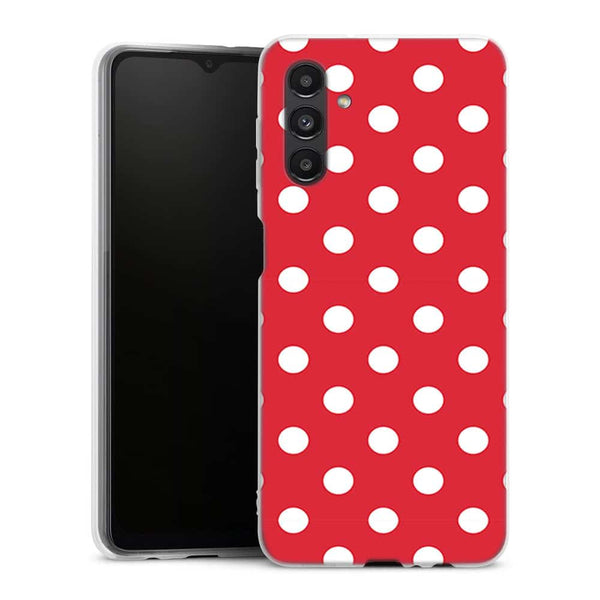 Coque pour Samsung A04S Rouge à Pois