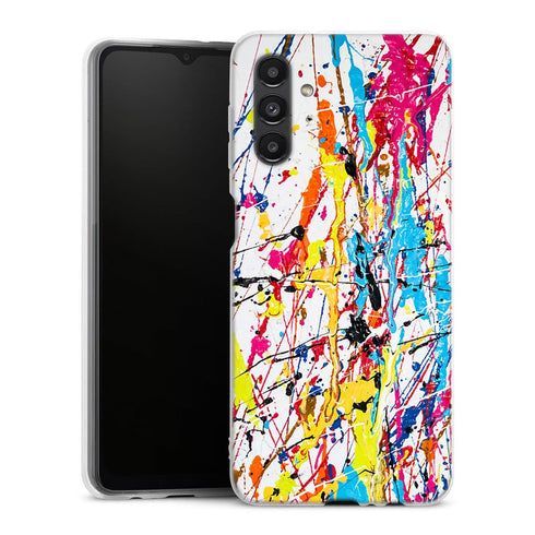 Coque pour Samsung A04S Splash Paint Arc en ciel