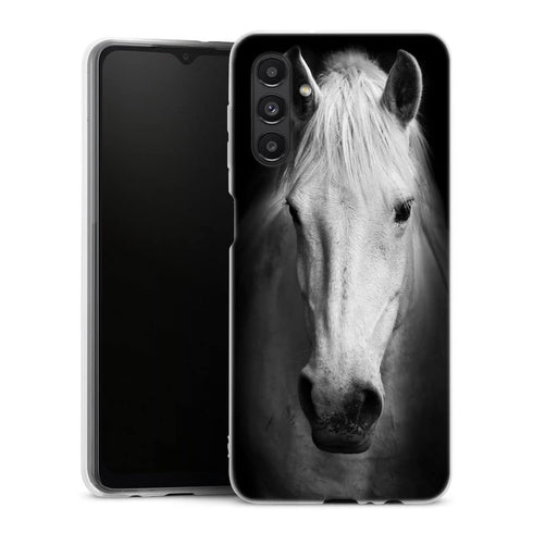 Coque Samsung Galaxy A04S Tete de Cheval Noir et Blanc