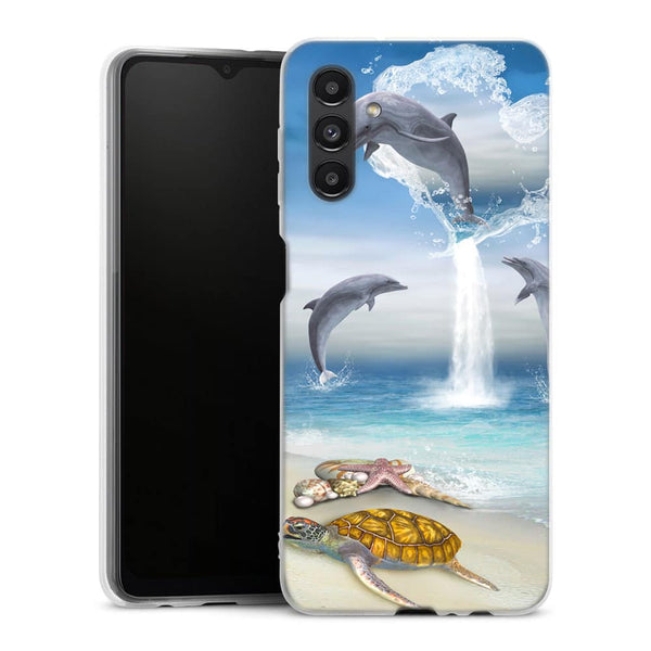 Coque Samsung Galaxy A04S Dauphins Heureux