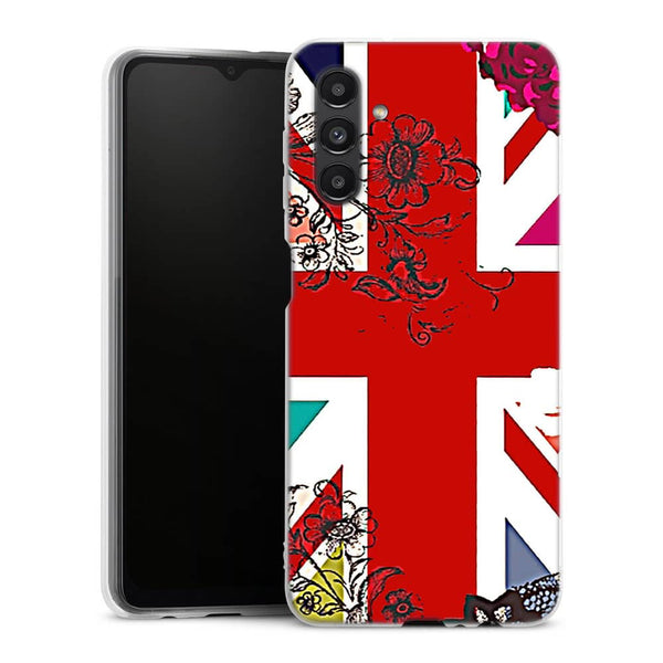 Coque pour Samsung Galaxy A04S Union Jack Flowers