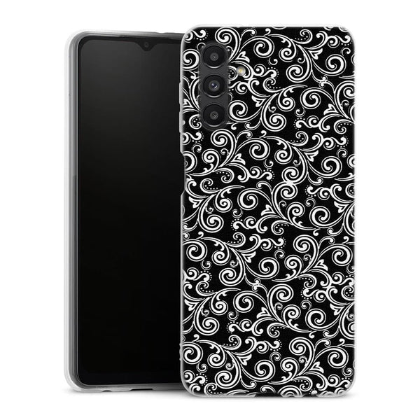 Coque Samsung A04S Black and white swirls