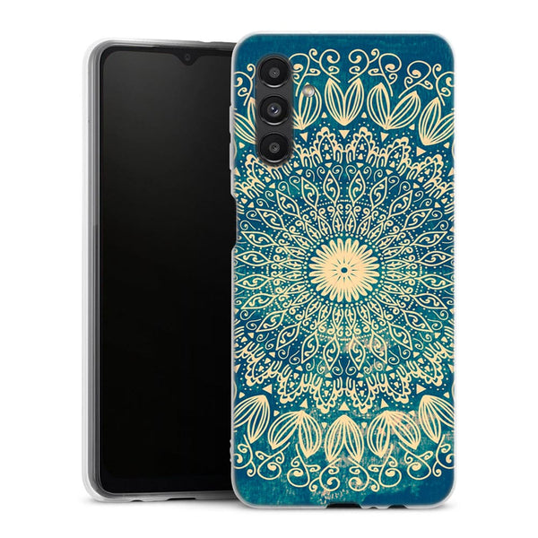 Coque pour Samsung A04S Blue organic boho mandala