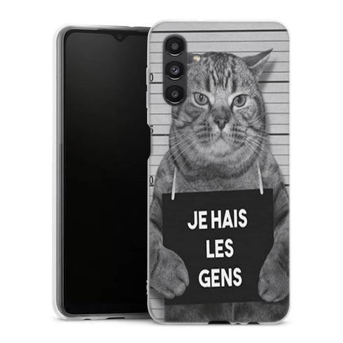 Coque Samsung Galaxy A04S I hate People Jail Cat