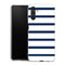 Coque pour Samsung A04S Bandes Mariniere Noires Blanches