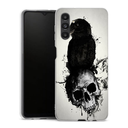 Coque Samsung Galaxy A04S Raven and Skull