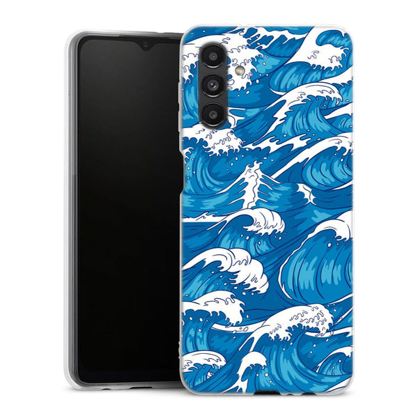 Coque Samsung Galaxy A04S Storm Waves Seamless Pattern Ocean