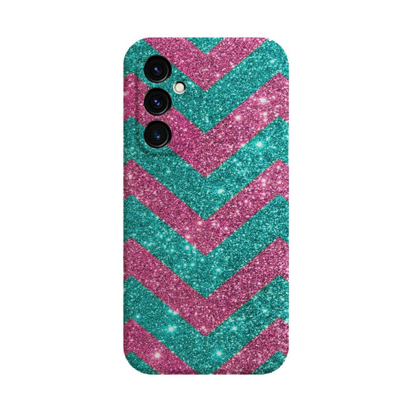 Coque pour Samsung A05S Chevrons Strass Violet Rose