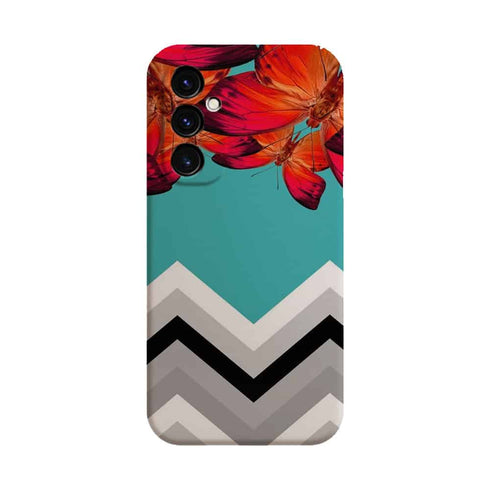Coque pour Samsung A05S Papillon Aurore et Chevrons