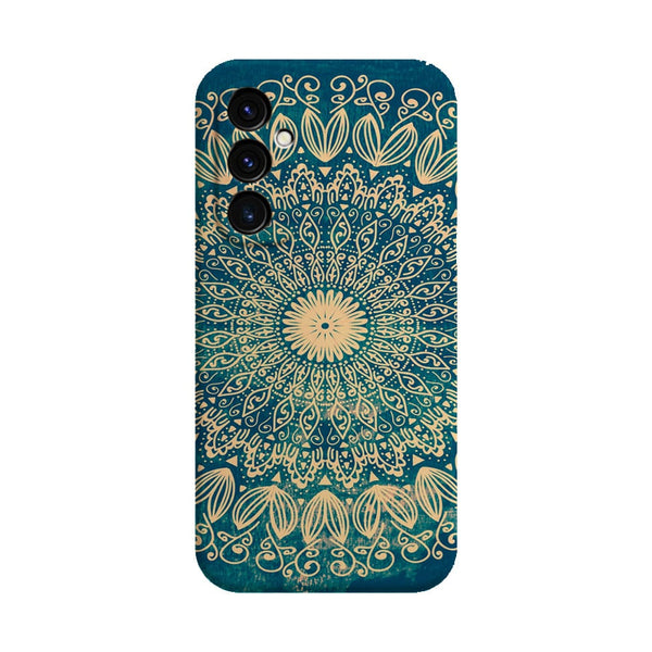 Coque pour Samsung A05S Blue organic boho mandala