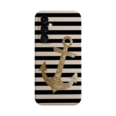 Coque Samsung Galaxy A05S original Gold Glitter Anchor in black