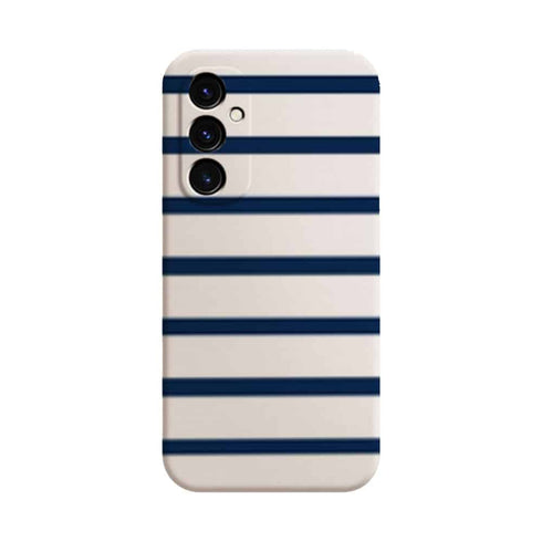 Coque pour Samsung A05S Bandes Mariniere Noires Blanches