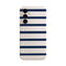 Coque pour Samsung A05S Bandes Mariniere Noires Blanches