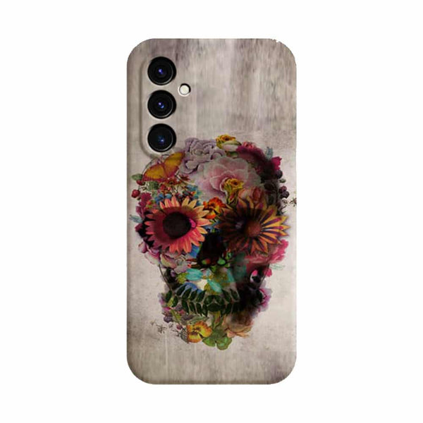 Coque pour Samsung A05S Skull flowers gardening