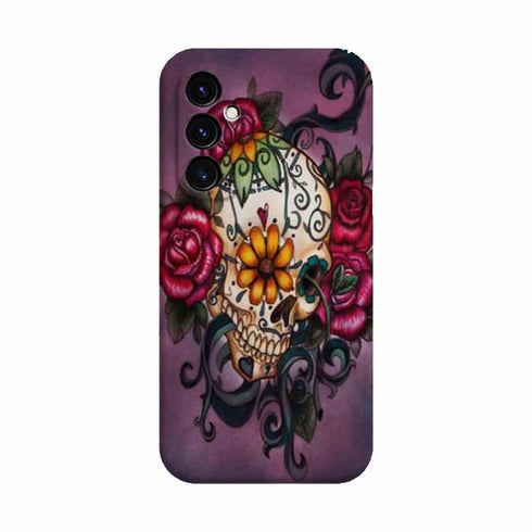 Coque smartphone Samsung A05S Skull flowers violet