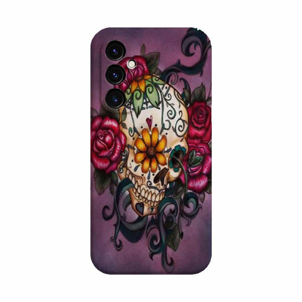 Coque smartphone Samsung A05S Skull flowers violet