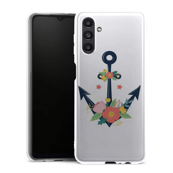 Coque Samsung Galaxy A13 5G ancre florale nautique fleurs mignonnes - MaCoquePerso