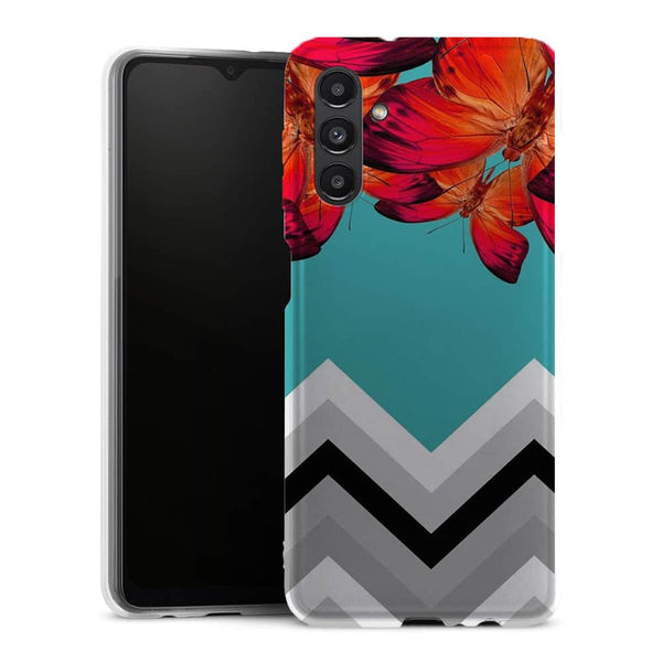 Coque Samsung Galaxy A13 5G Papillon Aurore et Chevrons - MaCoquePerso