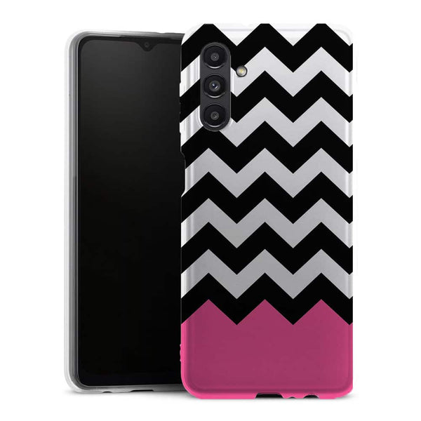 Coque Samsung Galaxy A13 5G Chevrons Colorés Rose et Noir - MaCoquePerso