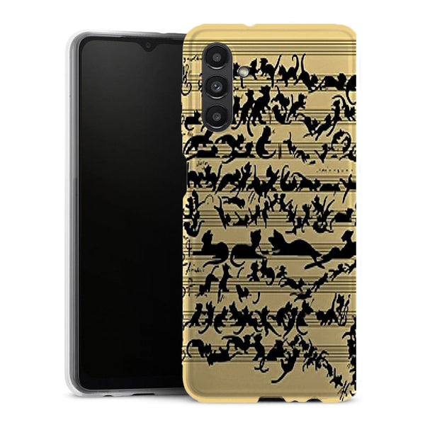 Coque Samsung Galaxy A13 5G Clef musicale pour chat - MaCoquePerso