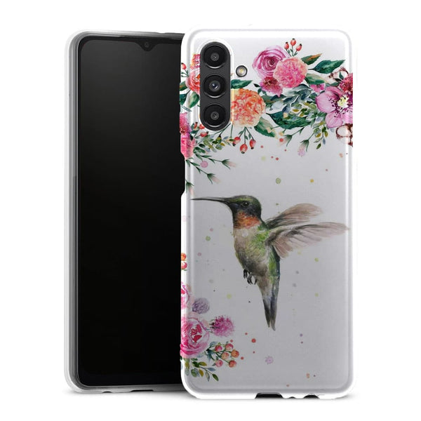 Coque Samsung Galaxy A13 5G Colibri et fleurs aquarelle - MaCoquePerso