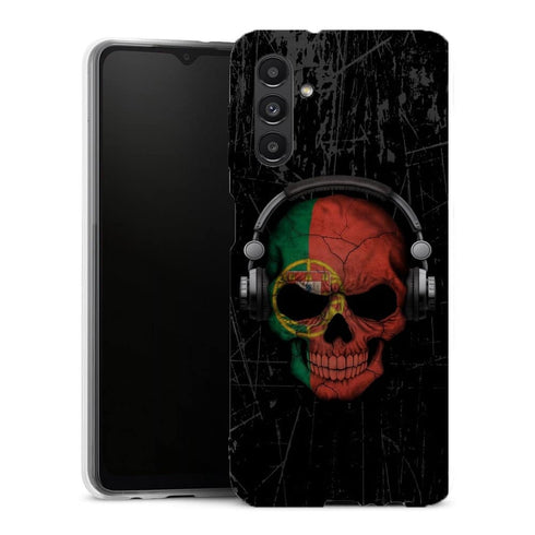 Coque Samsung Galaxy A13 5G Dj Skull avec drapeau portugais - MaCoquePerso