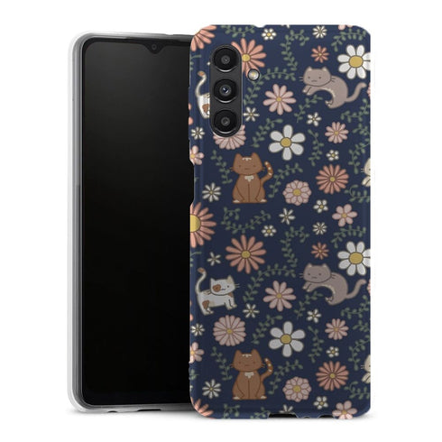 Coque Samsung Galaxy A13 5G Floral meower marine - MaCoquePerso
