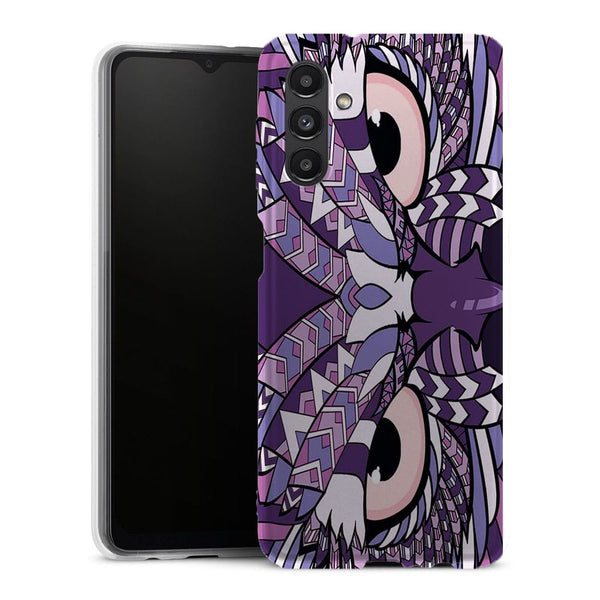 Coque Samsung Galaxy A13 5G Hibou violet Azteque - MaCoquePerso