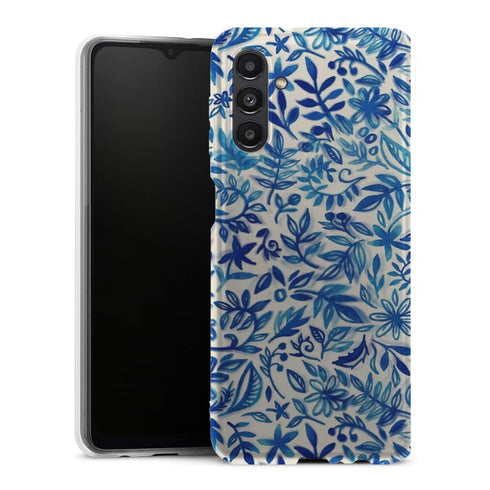 Coque Samsung Galaxy A13 5G Jardin flottant motif aquarelle en bleu - MaCoquePerso
