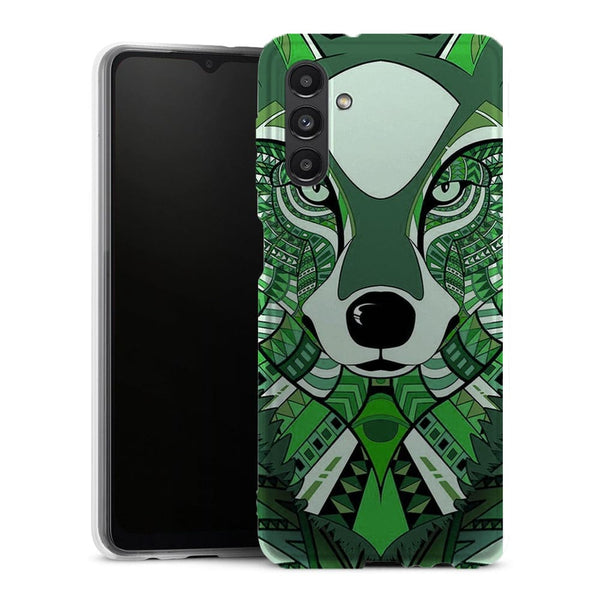 Coque Samsung Galaxy A13 5G Loup Vert Azteque - MaCoquePerso
