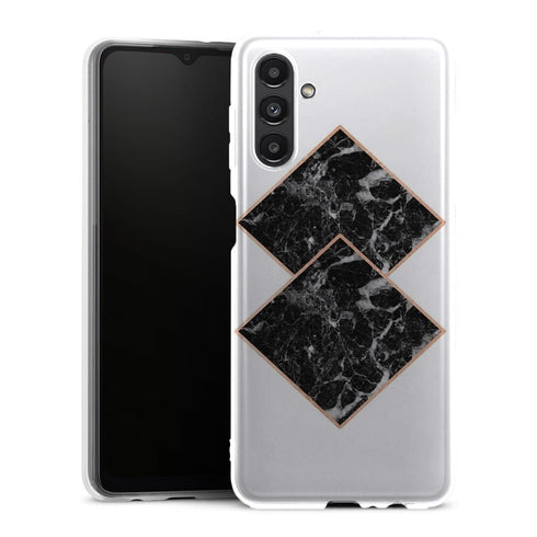 Coque Samsung Galaxy A13 5G Marbre noir diamant or rose dore - MaCoquePerso