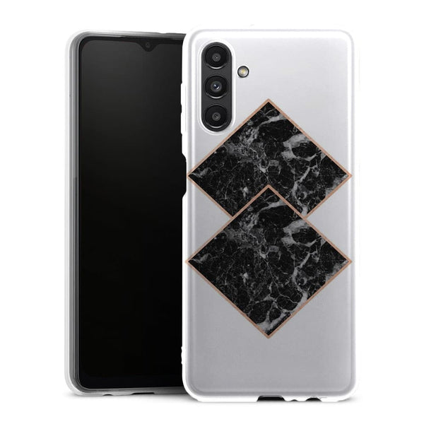 Coque Samsung Galaxy A13 5G Marbre noir diamant or rose dore - MaCoquePerso