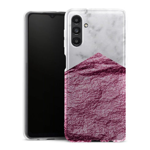 Coque Samsung Galaxy A13 5G Marbre or rose magenta - MaCoquePerso