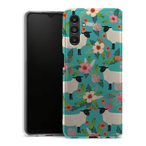 Coque Samsung Galaxy A13 5G Motif Floral de sanctuaire de ferme de moutons - MaCoquePerso