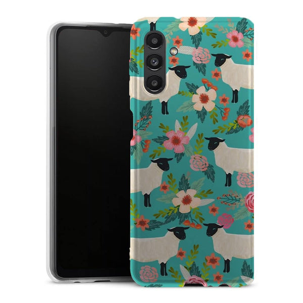 Coque Samsung Galaxy A13 5G Motif Floral de sanctuaire de ferme de moutons - MaCoquePerso