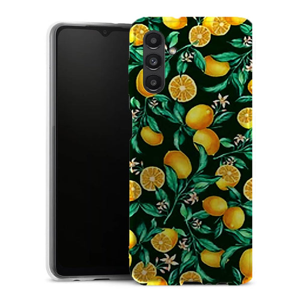 Coque Samsung Galaxy A13 5G Orange sur Fond Noir - MaCoquePerso